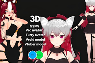 3d vrchat avatar furry avatar fursona vrc  furry nsfw avatar booth vtuber model