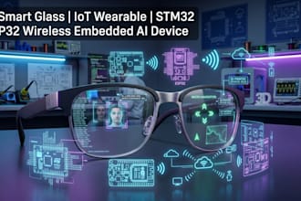 develop ai smart glass, iot wearable, stm32, esp32 wireless device embedded ai