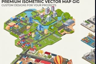design a custom vector map, campground map, isometric map or illustrated map