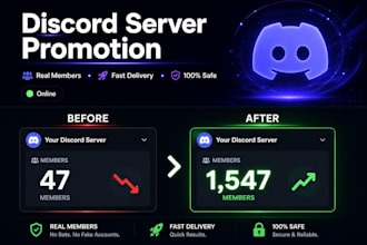 promote and advertise your discord server and get you real active members fast