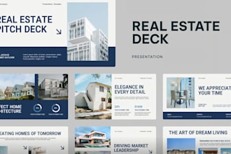 create custom investor pitch deck for biotech and real estate in powerpoint