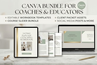 coaching workbook course slides canva templates business bundle digital product