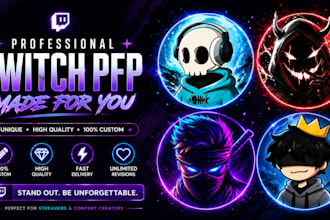 create custom anime pfp, chibi banner and twitch stream graphics