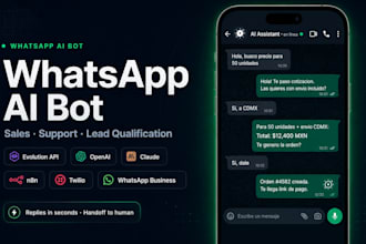 build ai whatsapp chatbot for sales, support and lead qualification
