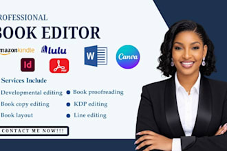 developmental editing book copy editing book layout, proofreading, kdp