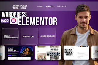 design redesign elementor pro wordpress website, help create website development