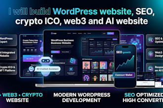 build wordpress website, SEO, crypto ico, web3 and ai integrated website