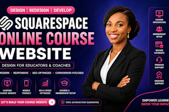 design a squarespace online course website for coaches and educators