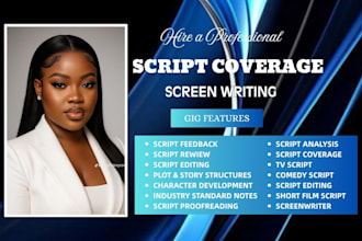 adapt screenplay into a novel,youtube video script, script coverage,movie recap