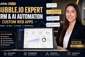 design bubble io web app ai saas crm and automation startup mvp