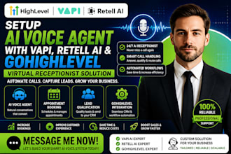 setup ai voice agent with vapi, retell ai gohighlevel virtual receptionist