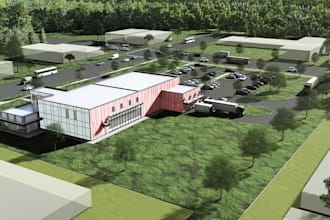 construct 3d industrial space,factory exterior cgi retail,warehouse parking dock