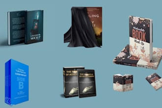 create realistic 3d book mockup, ebook mockup and kindle mockup, book mockup