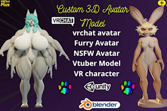 make custom vtuber avatar, vrchat anime model, furry vrm, nsfw rigging, vseeface