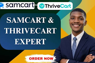 samcart thrivecart sales funnel, samcart landing page online course samcart