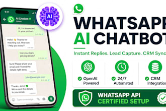 create whatsapp ai chatbot, ai chatbot automation, lead gen and crm workflow n8n