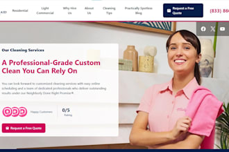 create cleaning service website booking koala house office business website
