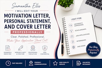 edit motivation letters , personal statements and cover letter