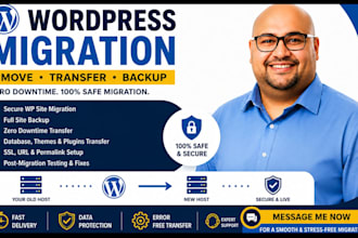 move wordpress, transfer website and do wordpress migration
