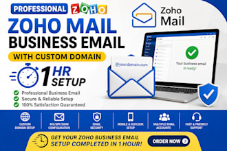 setup zoho mail business email with custom domain in 1hr