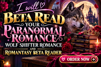 beta read your paranormal romance wolf shifter romance and romantasy beta reader