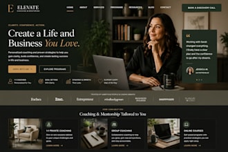 design squarespace coaching website life coach website business mentor website