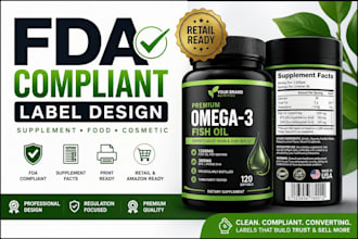 help design fda compliant supplement label and packaging