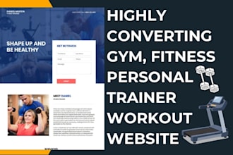 design gym fitness personal trainer workout website