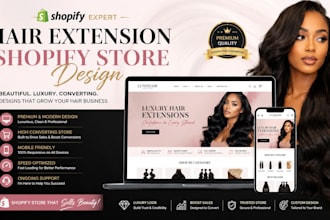 shopify hair extension store design