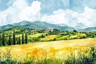 do landscape watercolor paintings