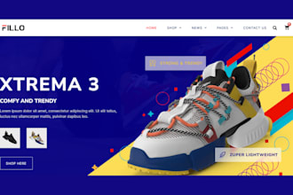 design sneaker website shopify store shoe wesite footwear shopify website