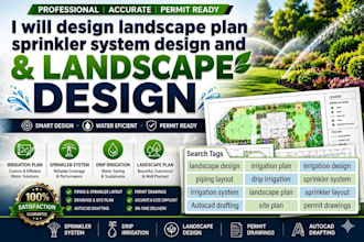 design landscape plan sprinkler system design and drip irrigation design