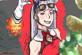 do digital fan art and original character art