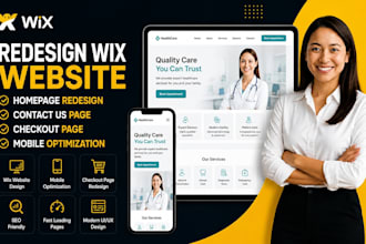 redesign wix website homepage contact us page checkout and mobile optimization