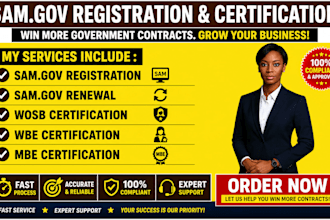 do sam gov registration, sam renewal, wosb, mbe, wbe certification