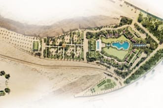 design luxury resort masterplan aerial landscape site plan layout estate render