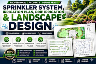 design sprinkler system, irrigation plan, drip irrigation and landscape plan