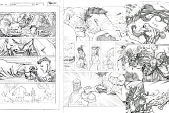 create professional comic book illustration, webcomic and graphic novel art