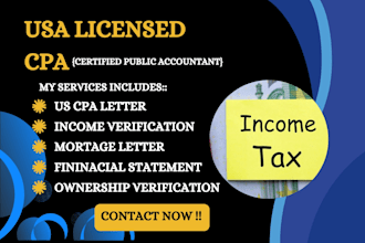 provide income verification, CPA letter and financial statement services