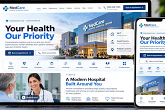 design hospital website, doctor website, clinic,  medical and healthcare website