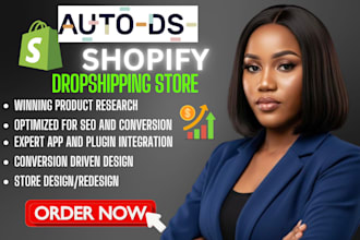 setup automated shopify dropshipping store website design with autods