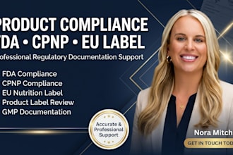 do product compliance, fda compliance, cpnp compliance and eu nutrition label