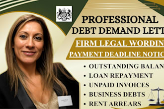 draft a professional demand letter for an unpaid invoice and business debt