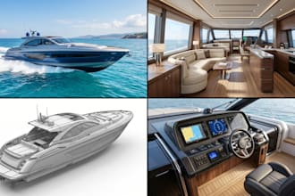create ultra realistic 3d yacht and boat design with luxury cgi rendering