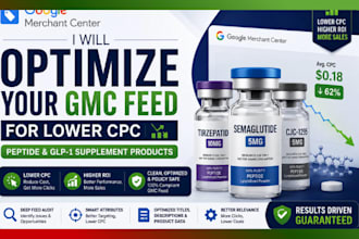 optimize your gmc feed for lower cpc on peptide and glp 1 supplement products