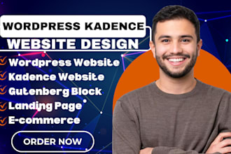 develop or redesign wordpress website with gutenberg, kadence block, kadence