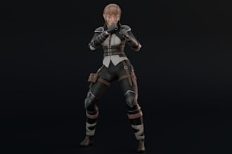 model stylized game ready character, pose model,ue4,5 model, pbr texturing,asset