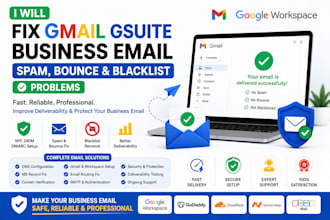 fix gmail gsuite business email spam bounce and blacklist problems