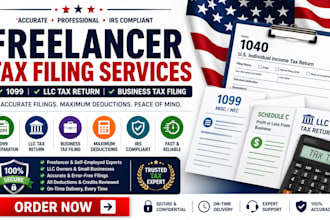 prepare freelancer tax filing llc tax return 1099 and business tax filing