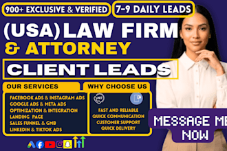 generate 900 exclusive USA law firm leads and attorney prospects via google ads